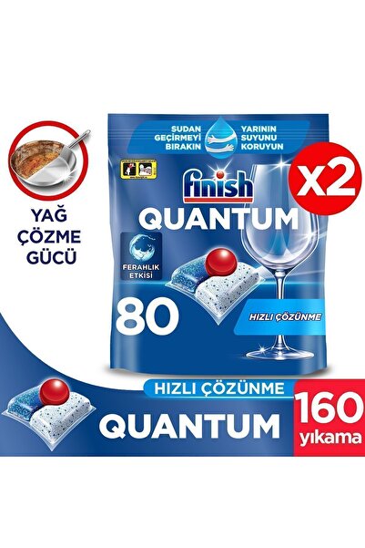 Finish Quantum Hepsi Bir Arada Bulaşık Makinesi Deterjanı Kapsül Tablet 160 Adet (80 x 2'li)