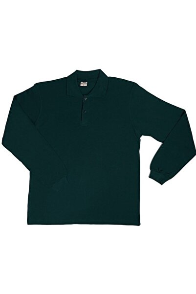 ümitteks iş ve okul kıyafetleri Unısex Penye Polo Yaka Uzun Kollu Koyu Yeşil ...