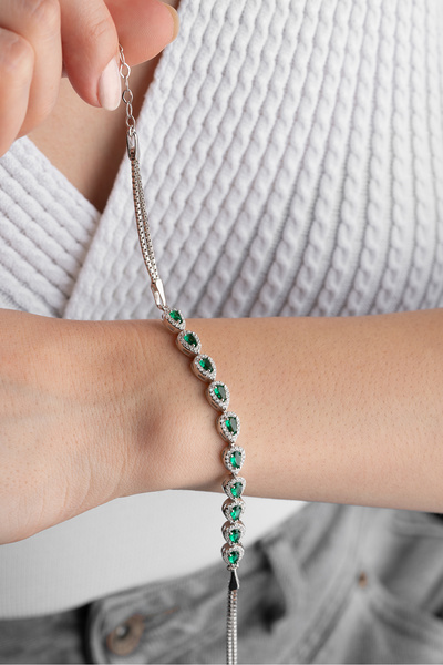 Silvano Jewelry 925 Ayar Gümüş Damla Model Suyolu Bileklik