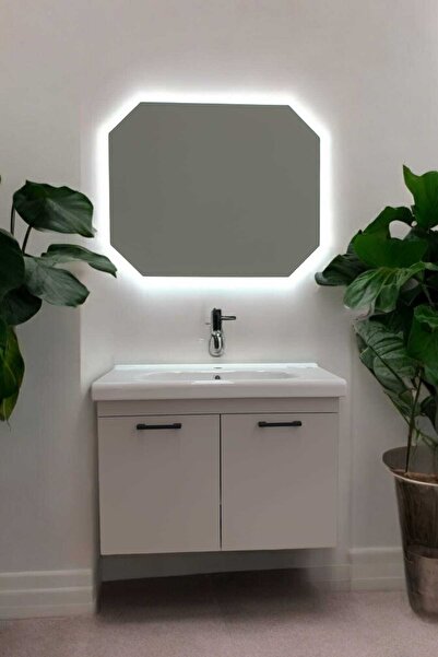 USART BANYO New 80 Nardo Gri Soft Dokulu Kadife Yüzey Banyo Dolabı Takimi Demonte