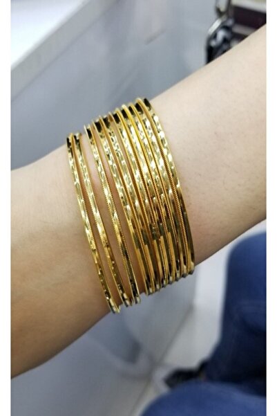 ANGELSS JEWELLERY 22 Ayar Altın Kaplama 10lu Ajda Bilezik Seti