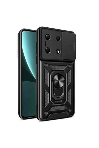 Hatreds İnfinix Note 30 4G Kılıf Magnetik Standlı Kamera Korumalı  Sürgülü Ve...
