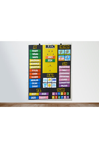 elifletasarim İtp01 Interaktif Takvim Panosu ( Keçeden Eğitim Materyali)