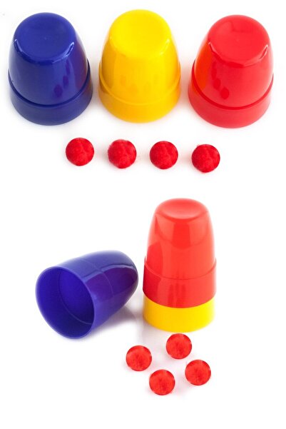 Mustran Colorful Cups and Balls Magic Trick Set - Beginner Magic Prop