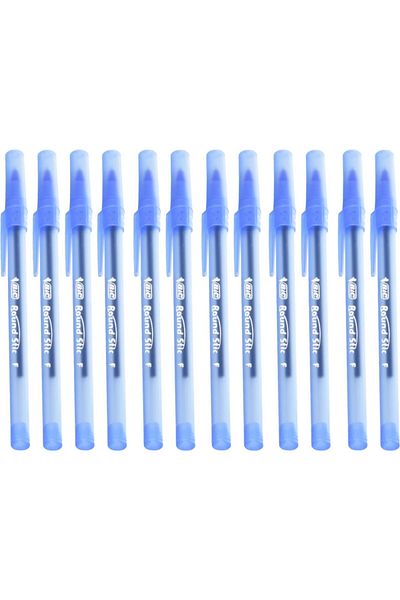 Bic قلم حبر جاف أزرق مستدير من 12 قلم