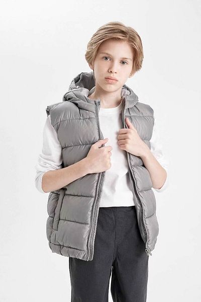 DeFacto Boy's Water Repellent Hooded Zippered Inflatable Vest C4334A824Au
