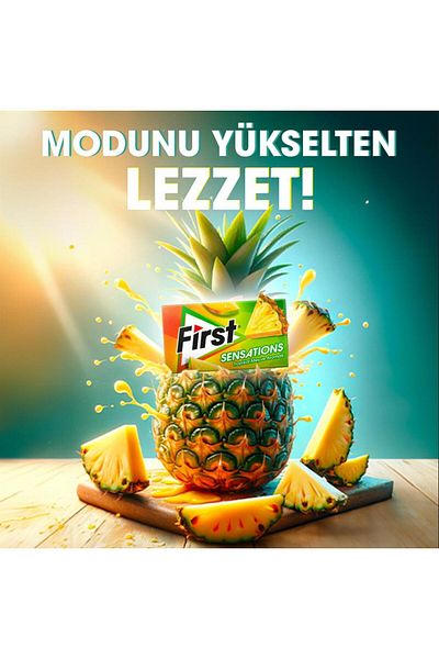 First Sensations Tropical Fruit Flavored 27 Gr Chewing Gum - 12 Pieces