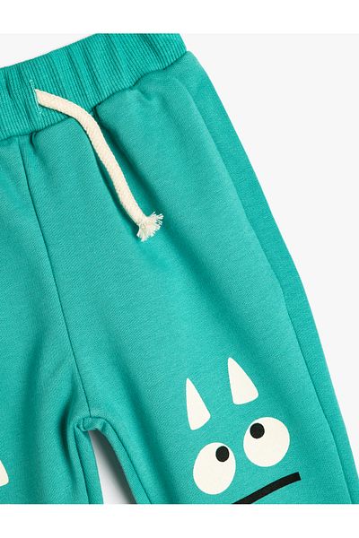 Koton Monster Printed Jogger Sweatpants - Tie Waist