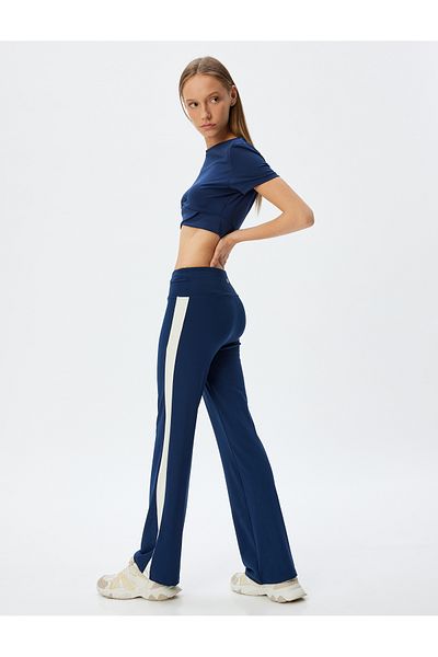 Koton Ισπανικό κολάν Interlock Slim Fit Stripe Λεπτομερές