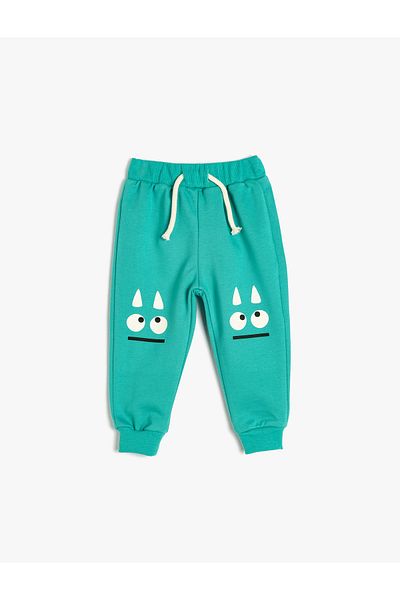 Koton Monster Printed Jogger Sweatpants - Tie Waist