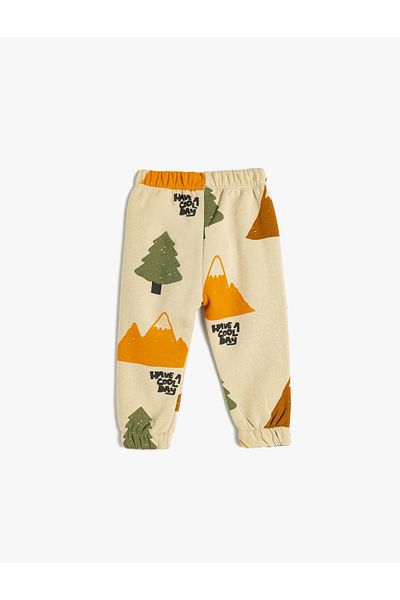 Koton Nature Printed Jogger Sweatpants - Tie Waist