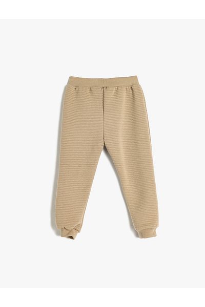 Koton Textured Basic Sweatpants - Tie-Up Waist Design