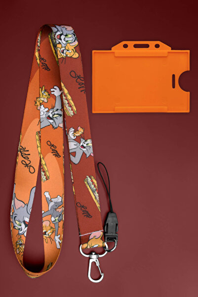 Apptakı Kedi Desenli Yaka Kartı Boyun Askı İpi Telefon Askı İpi Kartlık - ASS...