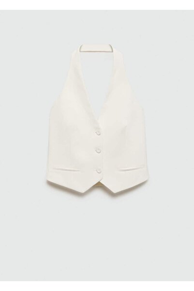 MANGO Woman Halter yaka düğmeli yelek