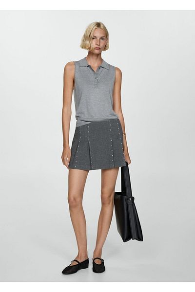 MANGO Woman Mini Studded Skirt