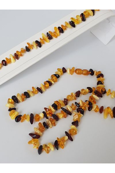 Kehribar Sarayı Drop Amber Necklace Bracelet Set 3 Colors Natural Knotted Design