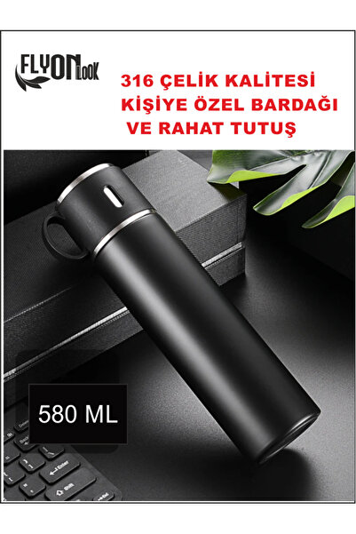 FLYONLOOK 20-24 SAAT SICAK SOĞUK MUHAFAZALI 316 KALİTELİ ÇELİK BARDAKLI TERMO...