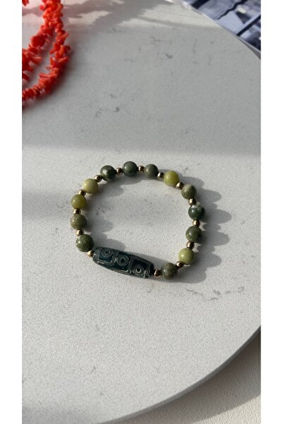 Doğaltaş Masalları سوار العقيق التبتي بالحجر الأخضر