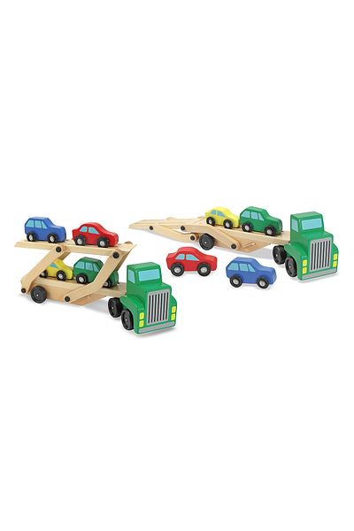 Melissa & Doug ميليسا ودوغ نقل السيارات الخشبية