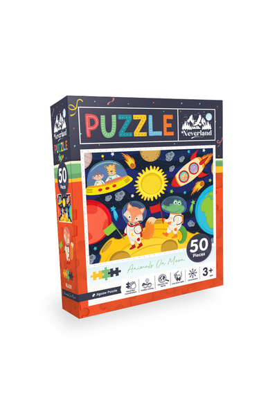 Neverland 50 Pieces Jigsaw Puzzle - Animals On Moon (Ay Hayvanları)