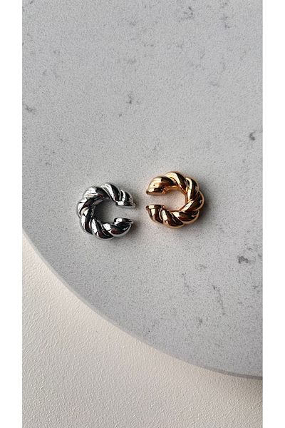 Doğaltaş Masalları Earcuff cartilage earring gold color