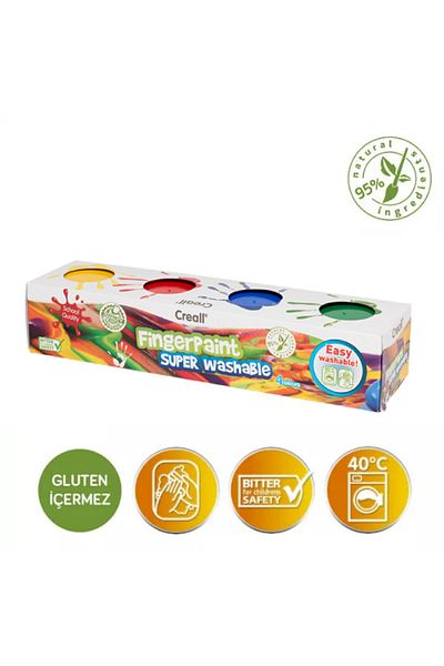 Creall Yıkanabilir Parmak Boyası 4x125gr