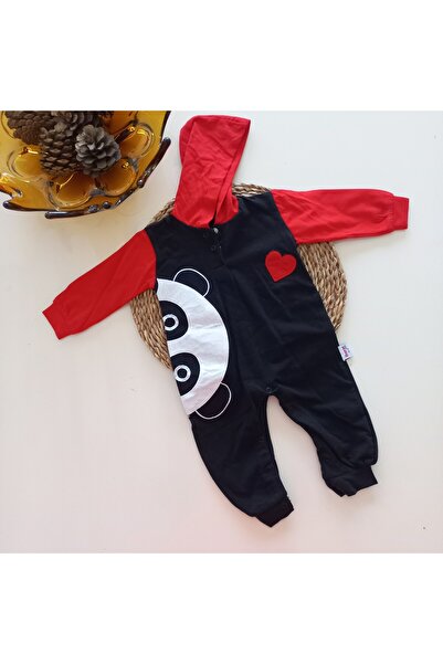 MARS BABY Baby Boy Black Red Hooded Jumpsuit