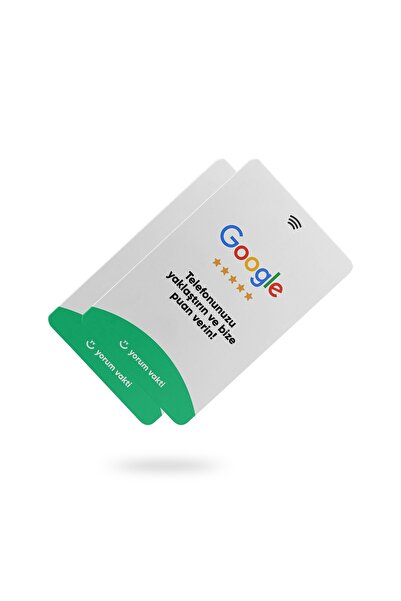 Yorum Vakti Nfc Ve Qr Kodlu Google Yorum Ve Puanlama Kartı 2'li Paket