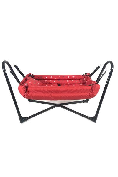 LOOVE BEBE Neptün Metal Beşik Hamak Kırmızı Pamuklu Kumaş