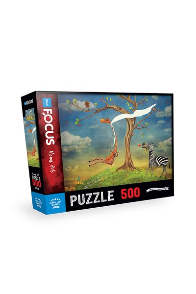 Blue Focus Zebra Love Giraffe 500 Piece Puzzle