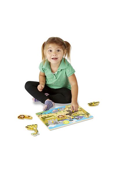 Melissa & Doug بانوراما ميليسا آند دوج بمقبض خشبي - سفاري (جديد)