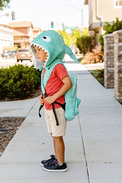 Morikukko Kids Shark Çıkabilir Kapüşonlu Çocuk Sırt Çantası