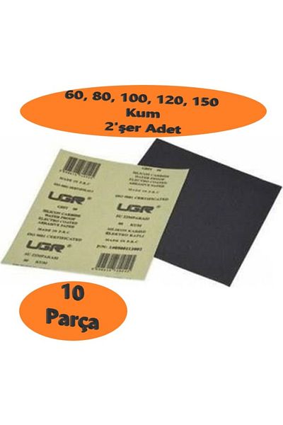 Uğur UGR Paper Sandpaper Water Sandpaper Set 60-80-100-120-150 Grit - 2 Pieces Each