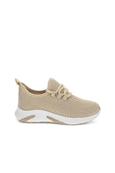 BlackSea Unisex Çocuk 31-35 Bej Beyaz Extra Hafif Triko Kumaş Sneaker