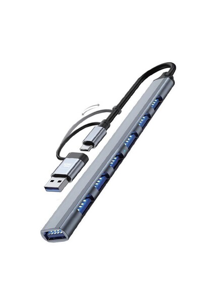 Nettech Nt-ot03 7 In 2 Usb Type-c Hub Adaptör Çoklayıcı Dock Station