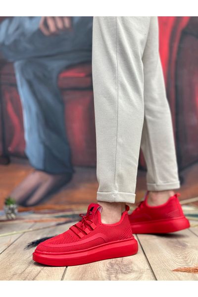 BOA BA0375 Red Knitted Knitwear Sports Shoes - Special Color