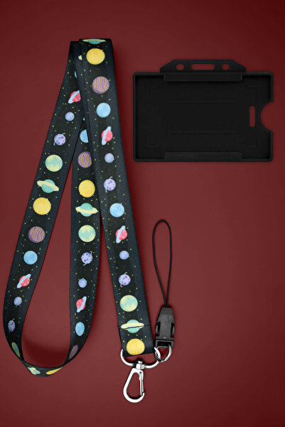 Apptakı Galaksi Uzay Limited Boyun Ipi Boyun Askı Ipi Telefon Askı Ipi Kartlı...