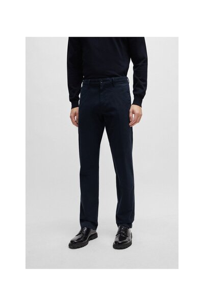 BOSS Esnek Pamuklu Gabardin Normal Kesim Chino Pantolon