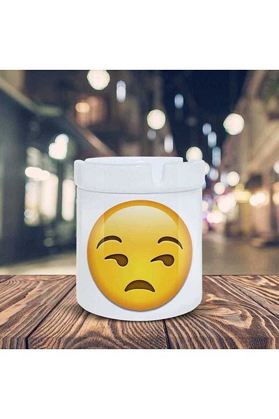 Asilmeydan Τασάκι με τυπωμένο πρόσωπο Trip Emoji Κεραμικό σουβέρ-30947