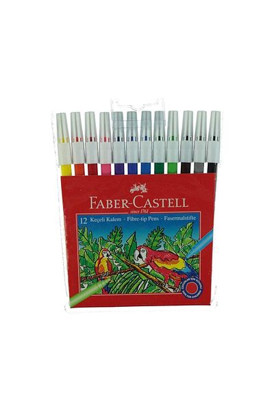 Faber Castell قلم فلوماستر 12 لونًا، ألوان زاهية، حبر قابل للغسل ومائي، آمن للأطفال