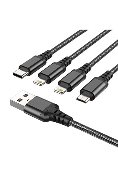 Genel Markalar X76 4in1 Type-c Iphone Lightning Micro Usb 2a Şarj Kablosu