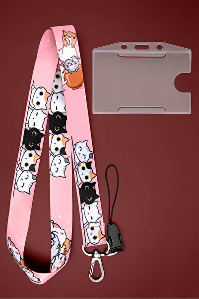 Apptakı Yavru Kediler Boyun İpi Boyun Askı İpi Telefon Askı İpi Kartlık - ASS...