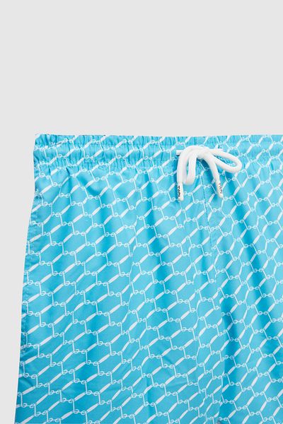 Twn Costum de baie cu pantaloni scurți cu imprimeu albastru cu ajustare normală