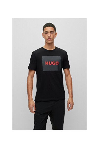 HUGO Kırmızı Logo Etiketli Pamuk Tişört