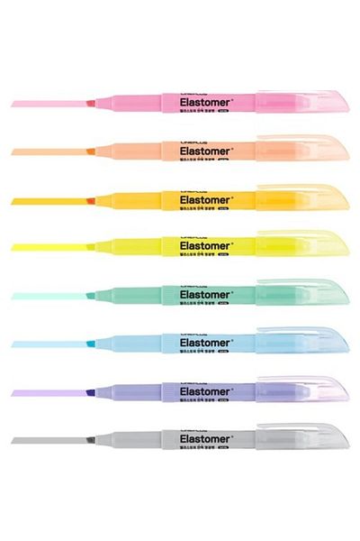Lineplus Elastomer Highlighter Pastel Colors 8 Pack