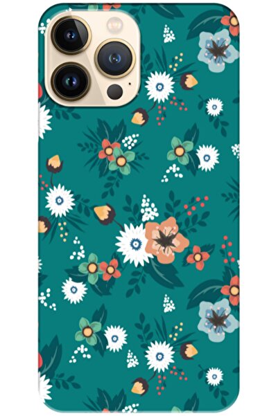 Dara Aksesuar حافظة سيليكون متوافقة مع هاتف Apple iPhone 13 Pro Spring Flower...