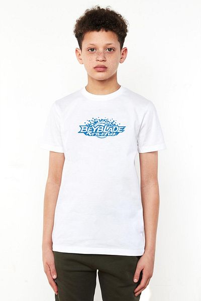 Tshirthane Λογότυπο Beyblade Λευκό Παιδικό Ποδήλατο Μπλουζάκι