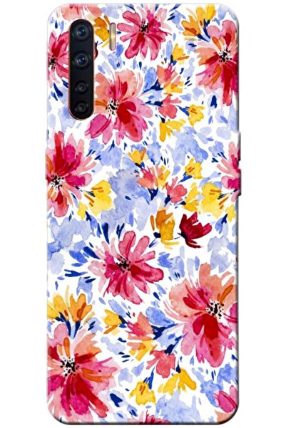 Zebana حافظة متوافقة مع هاتف اوبو A91 حافظة سيليكون زهور الربيع 7 ( مطبوع )