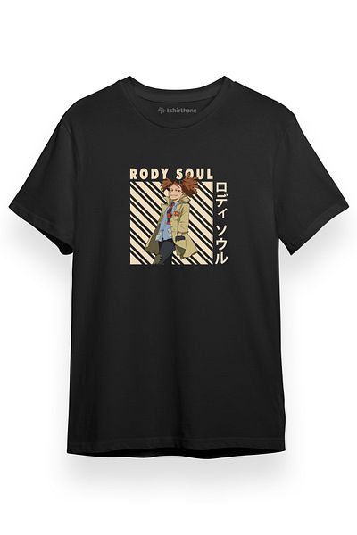 Tshirthane Ανδρικό μπλουζάκι με κοντομάνικο μαύρο μπλουζάκι My Hero Academi Rody Soul