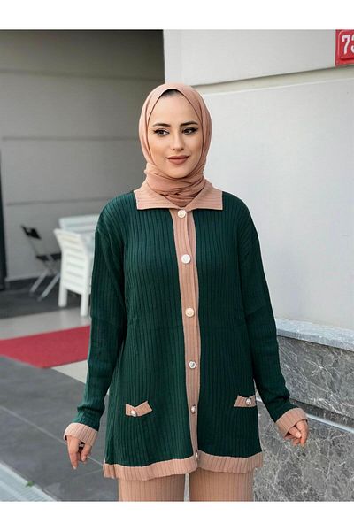 MERVEN AKYÜZ Mavera Knitwear Set Emerald
